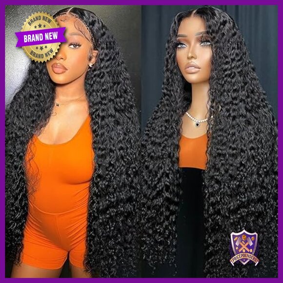 28 Inch Deep Wave Lace Front Wig Human Hair 200% Density Pre-Plucked